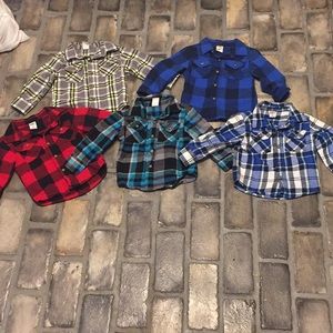 5 flannel 2t shirts